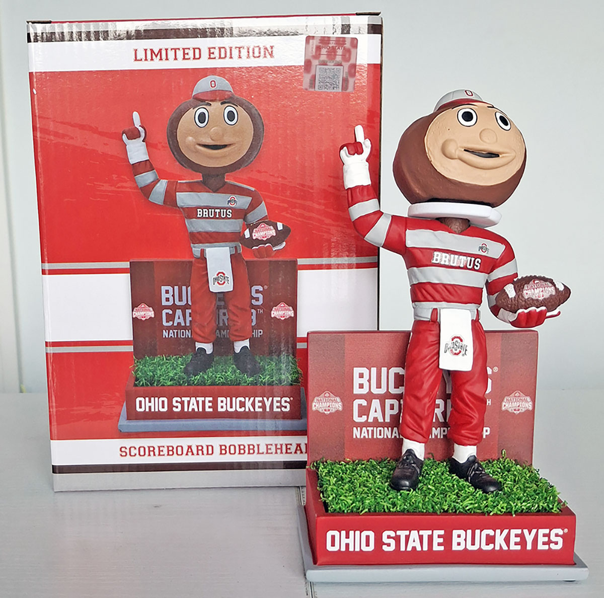 Brutus the Buckeye bobblehead celebrates OSU's national title